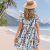 Summer Dresses for Women 2025 Floral Boho Ruffle Short Sleeve Sundresses Casual Shift Dress ESA