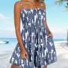 Women Summer Smocked Short Overalls Casual Boho Floral Rompers Spaghetti Straps Beach Jumpsuits with Pockets PH0