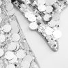 Sequin Asymmetrical Split Tube Crop Top