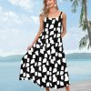 Summer Bohemian Floral Dresses for Women Spaghetti Straps Maxi Dress Casual Flowy Dresses with Pockets ES0