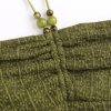 Halter Tops for Women Crochet Boho Backless Ruched Tie Back Vacation Beach Tank Crop Tops