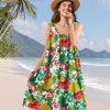 Summer Dresses for Women 2025 Casual Boho Floral Sundresses Sleeveless Scoop Neck Beach Tank Dresses EVS