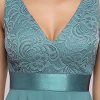 Women's Sexy V Neck Empire Waist Sleeveless Lace Chiffon Hi-Lo Cocktail Dress 00207-PH