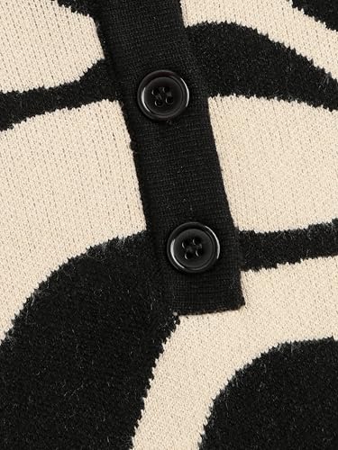 Women’s Color Block Cropped Collared Shirts Long Sleeve Sweater Pullover Tops