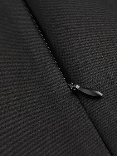 High Neck Solid Zipper Mini Dress