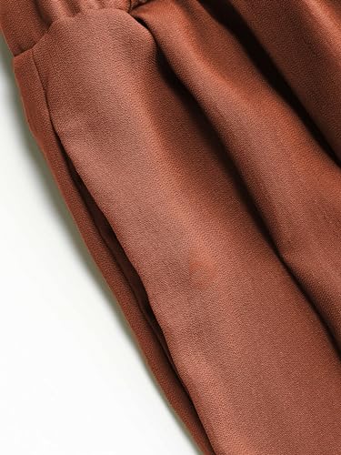 Palazzo Pants for Women Wide Leg Drawsting Elastic High Waisted Comfy Casual Flowy Pants with Pockets