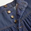 Women’s Long Jean Denim Tiered Button Down High Waisted Maxi Skirts
