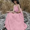 2023 Summer Dresses for Women Solid Casual Loose Bohemian Dress Spaghetti Strap Maxi Dress M01