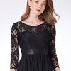 Women's Bridesmaid Dresses 3/4 Sleeve Empire Waist Maxi Mother of The Bride Dresses 07412