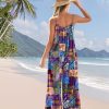 Casual Wide Leg Jumpsuits for Women Boho Floral Pleated Wide Leg Overalls Rompers Vacation Outfits with Pockets PIA
