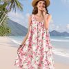 Summer Dresses for Women 2025 Casual Boho Floral Sundresses Sleeveless Scoop Neck Beach Tank Dresses EVS